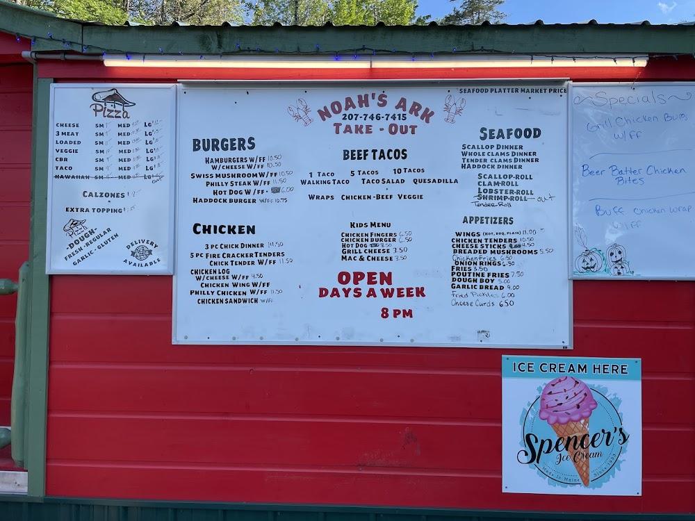 Noah's Ark Food & Ice Cream Menu image 1