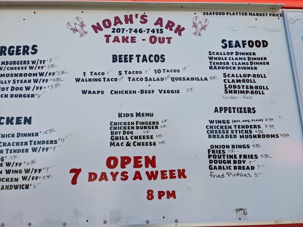 Noah's Ark Food & Ice Cream Menu image 3